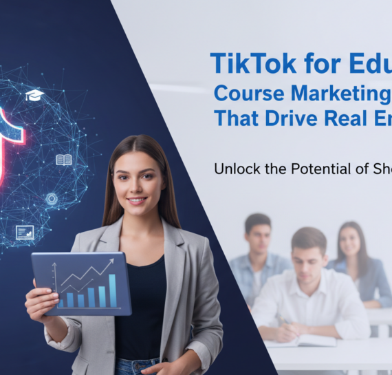 Blog banner: 'TikTok for Education' with vibrant icons and a learning theme