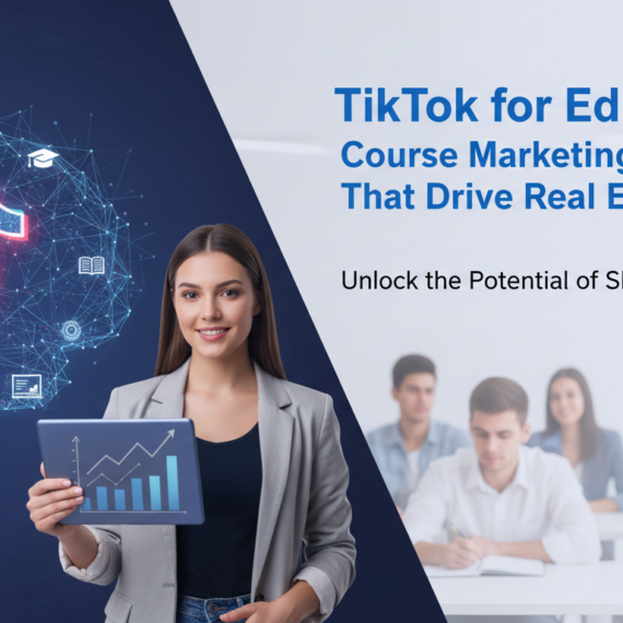 Blog banner: 'TikTok for Education' with vibrant icons and a learning theme