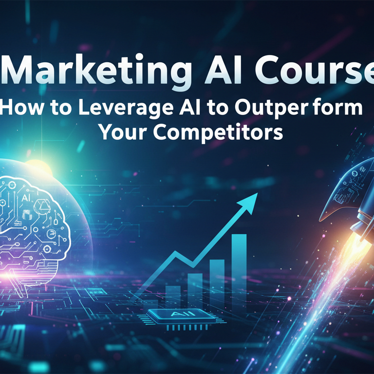 Banner with 'Marketing AI Course: How to Leverage AI to Outperform Your Competitors' title