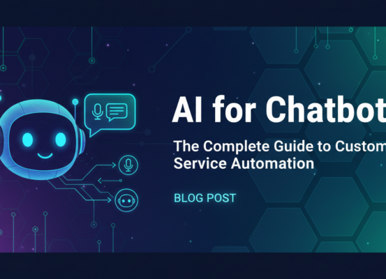 Banner with title 'AI for Chatbots: The Complete Guide to Customer Service Automation'